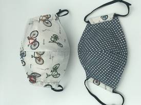 Bicycles with White on Grey Polka Dot Reverse - Reversible Limited Edition Face Mask